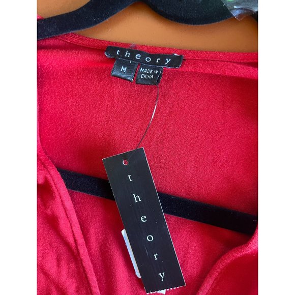 NWT Theory Red Midi Dress with Bow in Front Size Medium - Picture 2 of 4